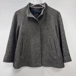 Banana Republic Wool Cropped A-Line Herringbone Jacket Sz Small S